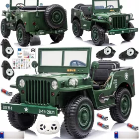   Elektromos játékautó - JEEP WILLYS 4X4 hajtás, 12V14AH akkumulátor, EVA kerekek