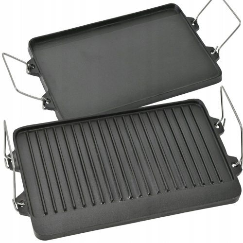 Grillrács - KRISBERG öntöttvas grilllap, téglalap alakú, 44 x 24 cm