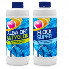   Medence kémia - Készlet 2 az 1-ben Alga 1 l-es flokk 1 l gamix medence vegyszer