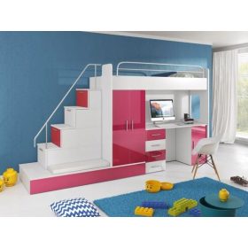   Gyermekszoba bútorkészlet - Drewex lisek ágy kék szürke leengedett oldal