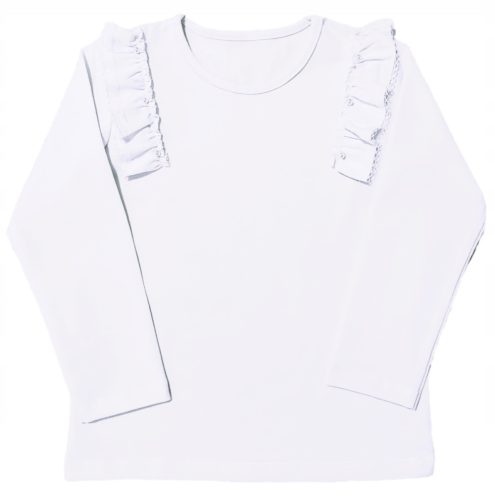 Gyermek blúz - Elegáns fehér blúz egy lánynak, 134 méretű