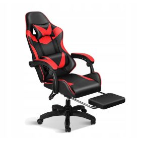 Gaming karosszék lábtámasz vörös masszázs