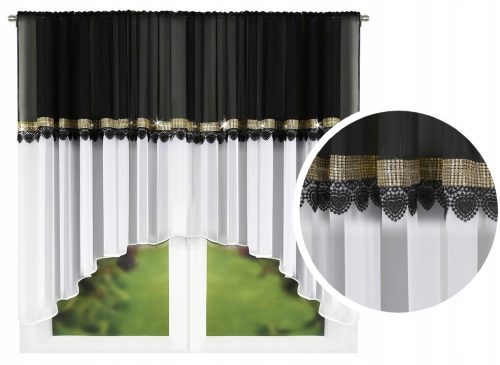 Kész függöny - READY GUIPURE CURTAIN strasszok VILLET CURTAINS BOW
