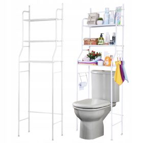   WC WC fürdőszoba szekrény WC -n keresztül fehér fürdőszoba álló polc