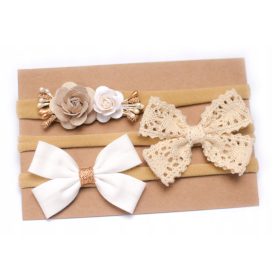   Gyermek fejpánt - Baby Bands 3 DC -t, Bows Wianuzsek -t állított be