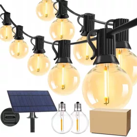   Fényfüzérek - SOLAR GARLAND KERTI LÁMPÁK 10M 30LED IZZÓ