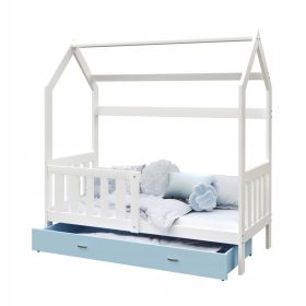   Egyszemélyes ágy gyerekeknek - DOMEK ágy 190x80 matrac + PLUTO fiók