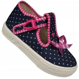 Gyermek papucs - Gyerek cipők Zetpol Sara Navy Blue Dots