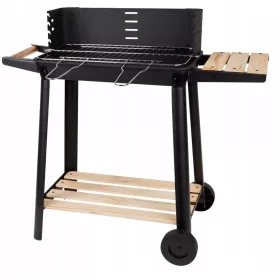    HORDOZHATÓ KERTI SZÉN GRILL 2 PÁRCAL KEREKEN BBQ 49 x 28 cm