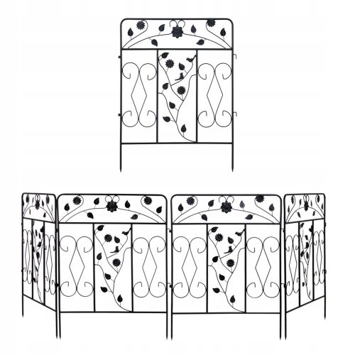5 Panel tartós fém kerti kerítés 80cm