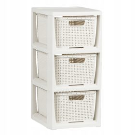   Könyvespolc a gyerekszobába - KÖNYVTÜL, LÁDÓ, SZEKRÉNYPOLC 3 KOSÁRVAL, RATTÁN BRANQ