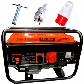   Álló háromfázisú áramfejlesztő Kraft&Dele 3200 W benzin + Kraft&Dele RST kesztyű 10-es méret - XL 1 pár