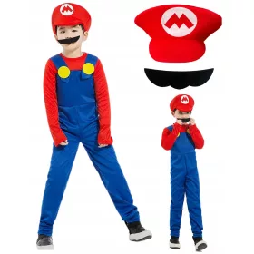   Fiú jelmez - MARIO OUTFIT DISPOSSIEM SAPKA MARIO BAJUSZ 116/122