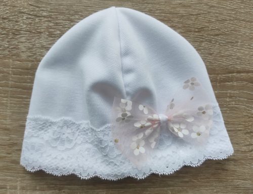 Keresztelő sapka - Kello - egy fehér szett 68 cm -es keresztelő kabáttal