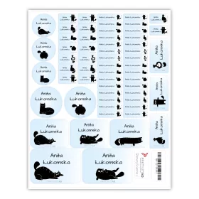   Baba névcímke - Iskolai matricák a fekete macskák notebookjaihoz
