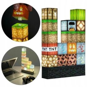   Gyermek éjszakai lámpa - Minecraft építőelem asztali lámpa DIY lámpa