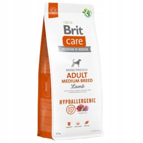  BRIT CARE HYPOALLERGENIC FELNŐTT KÖZEPES BÁRÁNY 12kg