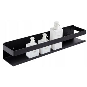    Gockowiak falra szerelhető fürdőszobai polc, fekete, 30 cm