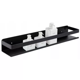   Fürdőszoba polc - FÜRDŐSZOBA PALC TŐLÉS ZUHANYHATÓHOZ, MATT FEKETE