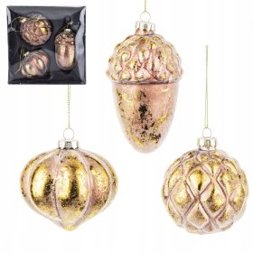   Karácsonyi díszek - Karácsonyfa csecsemők - Arany csecsemők - rózsaszín