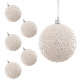   Karácsonyi díszek - Karácsonyfa csecsemők, csillogó 7,5 cm -es 6 db díszítéssel