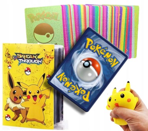  POKEMON KÁRTYA SZETT 55DB+ALBUM+PIKACHU GNIOTEK
