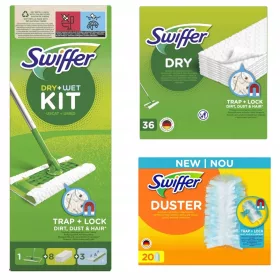 Lapos felmosó Swiffer Kit Mop 27 cm + 2 egyéb termék