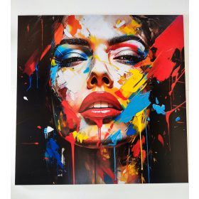 Falfestészet - MODERN FESTMÉNY 80x80 CM, NŐI ARC, NAPPALI