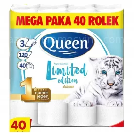   Vécé papír - Három rétegű WC -papír queen Mega 40 görgő