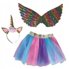   Lány jelmez - Unicorn Unicorn jelmez szárnyak pillangó 3in1