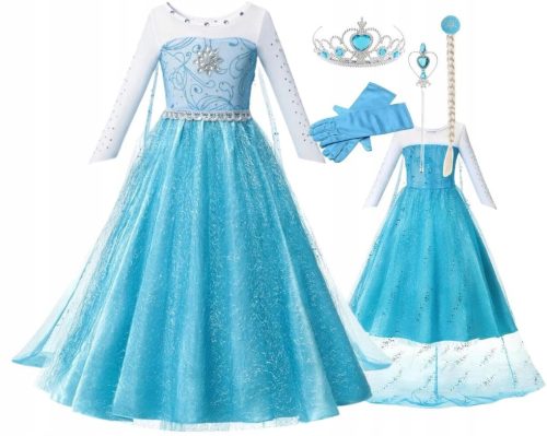 Lány jelmez - Elsa Frozen 6in1 mega jelmez beállított ruhája 110-116