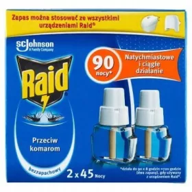   Rovarriasztó - RAID SZÚNYÚRÍTÓ FOLYÉKONY KÉSZLET 2 DB 90 ÉJSZAKÁRA