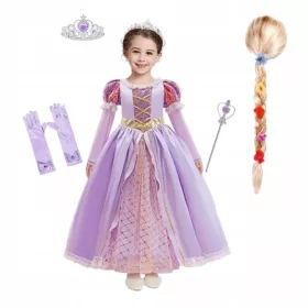   Lány jelmez - Rapunzel ruha ruha összezavarodott 128/134 paróka