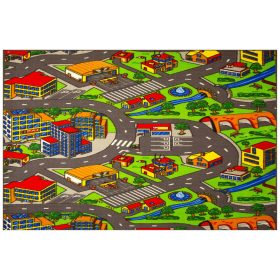   Gyermek szőnyeg - 250x300 cm GYERMEKKOROK SZŐNYEG UTCA HÁZAK