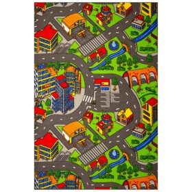 Gyermek szőnyeg - 150x300 cm színes szőnyeg gyermekváros