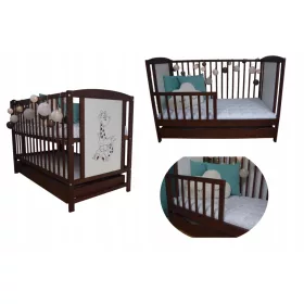 Gyerek faágy - Bruno Brone elvezető dió kanapé 120x60