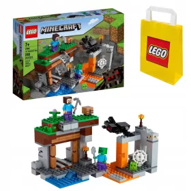    LEGO Minecraft 21166 elhagyott bánya + LEGO papír ajándéktáska közepes méretű M 41x34x12 cm