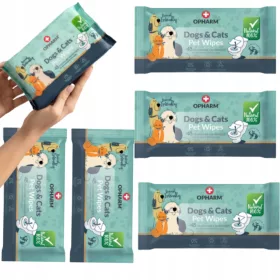   Higiéniai kellékek kutyáknak - 7x hidratált törlőkészülékek az állatok szemének mosására 336