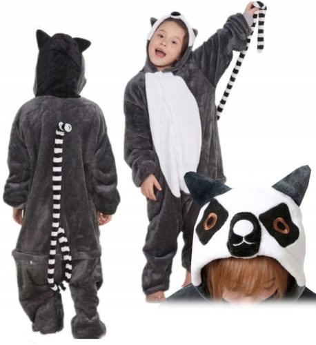 Gyermek pizsama, fürdőköpeny - Lemur PaJamas Kigurumi szintén 130 ch4a öltözködik