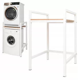    Fém polc/állvány mosógéphez és szárítógéphez Fehér padlás - csatlakozó/polc