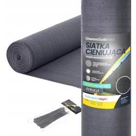   Kerítés háló, drótfonat - ÁRNYÉKOLÓ HÁLÓ 90% GRAFIT KERÍTÉSBURKOLAT 1,8x25 UV