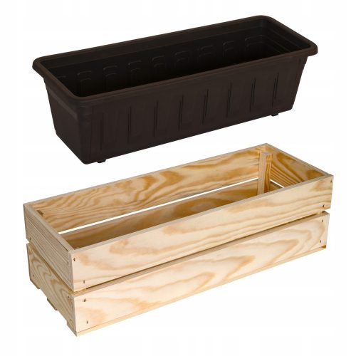  WoodBox virágcserép 51,5 cm x 19 x 15 cm natúr fa