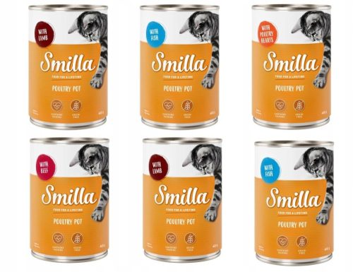 Konzerv macskáknak - Smilla nedves macskaeledel, ízek keveréke, 12 x 400g