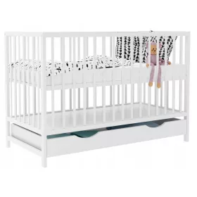  MAŁGOSIA ágy, fehér fiókos, 120x60