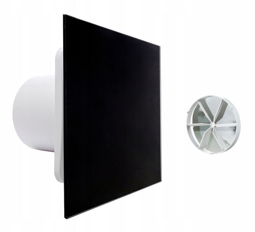 Ventika KLIQ100BASEWC + KLIQFP180GLASSBLK fürdőszoba ventilátor 100 mm