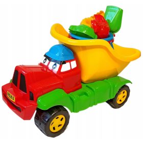   Egy dömper homokkészlettel. Játékkészítés Wiesław Suchanek