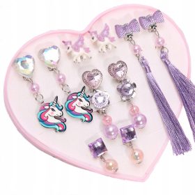   Gyermek fülbevaló - 6 pár egy sor fülklip -készlet gyermekek számára