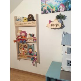   Könyvespolc a gyerekszobába - Fa könyvespolc könyvekhez és játékkönyvtárhoz