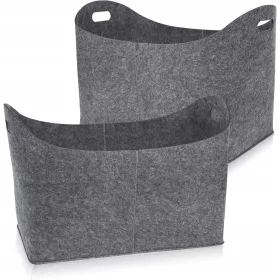   Kandalló kosár - Felicine kandalló fa táska világosszürke filc