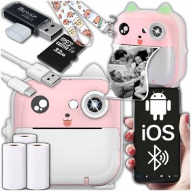    ZeeTech digitális fényképezőgép Mini hőnyomtató Drukuś 2.0 rózsaszín digitális fényképezőgép